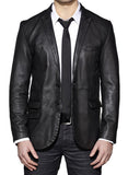 Leather Blazer - Men Real Sheepskin Leather Blazer KB018 - Koza Leathers