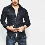 Men's Genuine Lambskin Leather Shirt Jacket MSH015