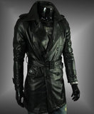 Koza Leathers Men's Genuine Lambskin Trench Coat Real Leather Jacket TM013
