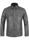 Men's Genuine Lambskin Leather Shirt Jacket MSH016