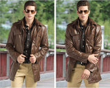Koza Leathers Men's Genuine Lambskin Trench Coat Real Leather Jacket TM014