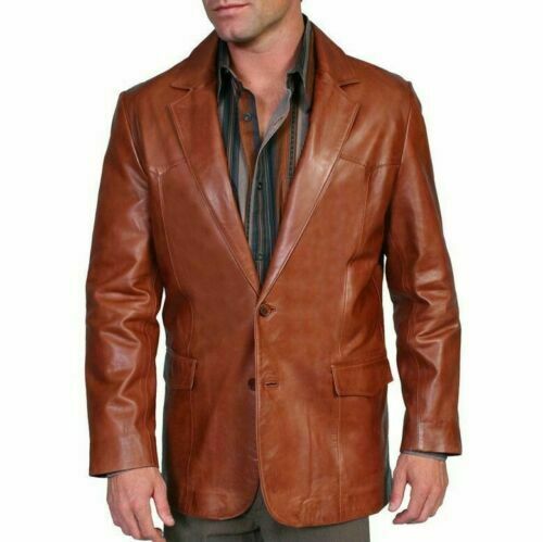 Koza Leathers Men's Real Lambskin Leather Blazer KB163