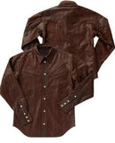 Men's Genuine Lambskin Leather Shirt Jacket MSH011