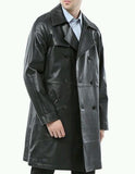 Koza Leathers Men's Genuine Lambskin Trench Coat Real Leather Jacket TM016