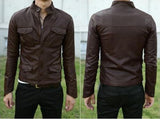 Men's Genuine Lambskin Leather Shirt Jacket MSH012