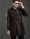 Koza Leathers Men's Genuine Lambskin Trench Coat Real Leather Jacket TM019