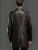 Koza Leathers Men's Genuine Lambskin Trench Coat Real Leather Jacket TM019