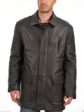 Koza Leathers Men's Genuine Lambskin Trench Coat Real Leather Jacket TM021