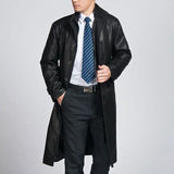 Koza Leathers Men's Genuine Lambskin Trench Coat Real Leather Jacket TM022
