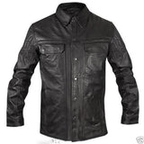 Men's Genuine Lambskin Leather Shirt Jacket MSH001