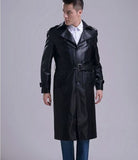 Koza Leathers Men's Genuine Lambskin Trench Coat Real Leather Jacket TM024