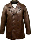 Koza Leathers Men's Genuine Lambskin Trench Coat Real Leather Jacket TM025
