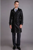 Koza Leathers Men's Genuine Lambskin Trench Coat Real Leather Jacket TM010