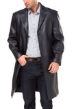 Koza Leathers Men's Genuine Lambskin Trench Coat Real Leather Jacket TM026