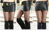 Knee Length Skirt - Women Real Lambskin Leather Mini Skirt WS040 - Koza Leathers