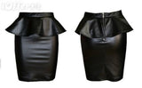 Knee Length Skirt - Women Real Lambskin Leather Mini Skirt WS007 - Koza Leathers