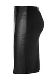 Knee Length Skirt - Women Real Lambskin Leather Knee Length Skirt WS002 - Koza Leathers