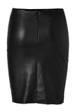 Knee Length Skirt - Women Real Lambskin Leather Knee Length Skirt WS002 - Koza Leathers