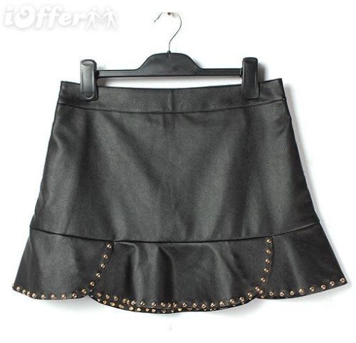 Knee Length Skirt - Women Real Lambskin Leather Mini Skirt WS013 - Koza Leathers