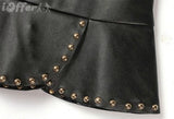 Knee Length Skirt - Women Real Lambskin Leather Mini Skirt WS013 - Koza Leathers