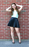 Knee Length Skirt - Women Real Lambskin Leather Mini Skirt WS016 - Koza Leathers