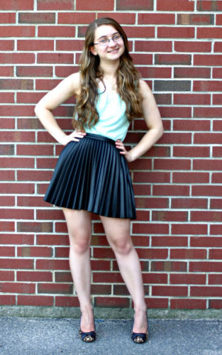 Knee Length Skirt - Women Real Lambskin Leather Mini Skirt WS016 - Koza Leathers