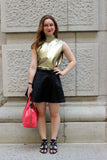 Women Real Lambskin Leather Mini Skirt WS017