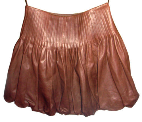 Knee Length Skirt - Women Real Lambskin Leather Mini Skirt WS019 - Koza Leathers