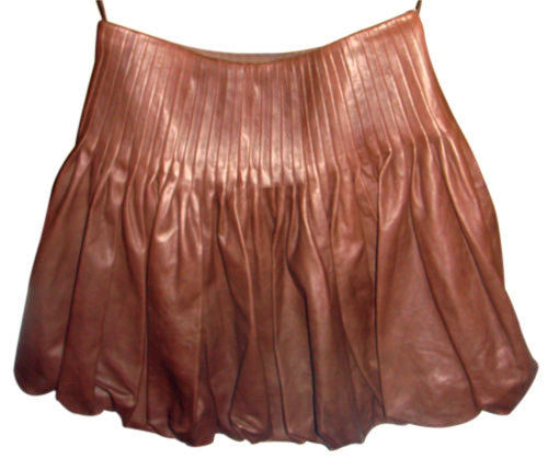 Knee Length Skirt - Women Real Lambskin Leather Mini Skirt WS019 - Koza Leathers