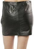 Knee Length Skirt - Women Real Lambskin Leather Mini Skirt WS020 - Koza Leathers