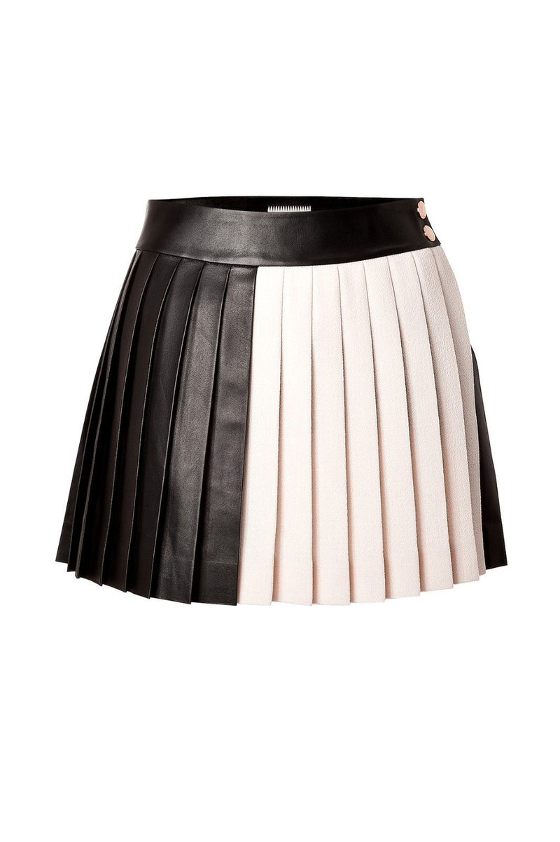 Knee Length Skirt - Women Real Lambskin Leather Mini Skirt WS022 - Koza Leathers