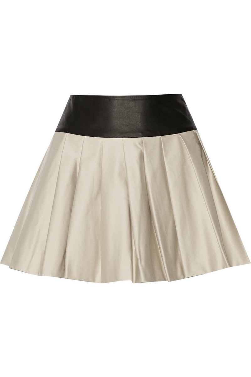 Knee Length Skirt - Women Real Lambskin Leather Mini Skirt WS029 - Koza Leathers