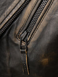 Koza Leathers Men's Genuine Lambskin Leather Vintage Motorcycle Jacket VJ007